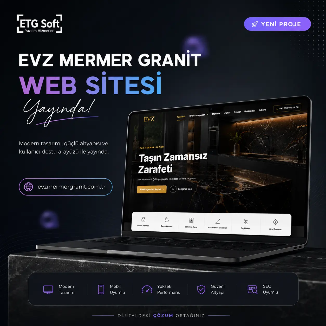 EVZ Mermer Granit Kurumsal Web Sitesi