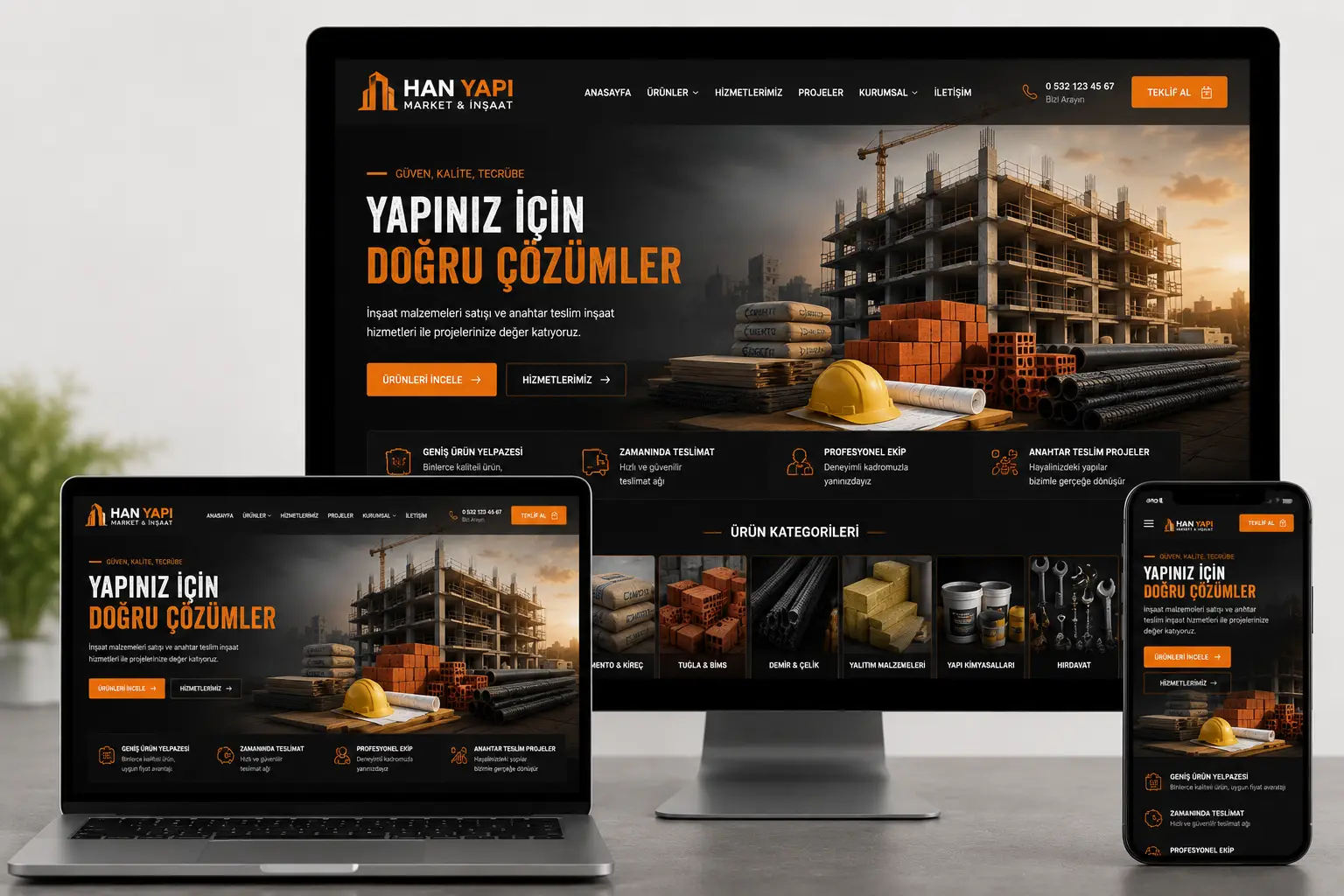 Han Yapı Market & İnşaat – Web Sitesi Projesi